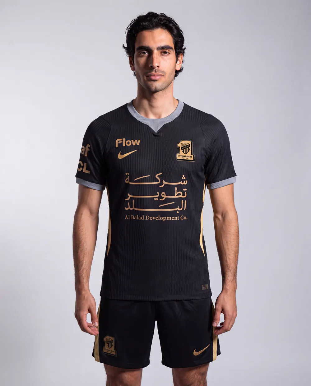 Away shirt on model, front