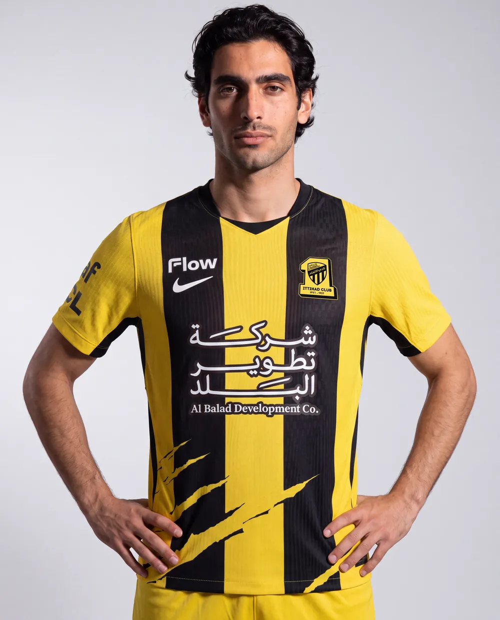 Home shirt on model, detail